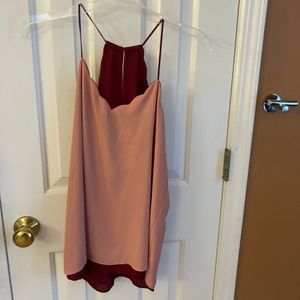 Express Scalloped Neck Cami, Brick/Pink, Women’s Small